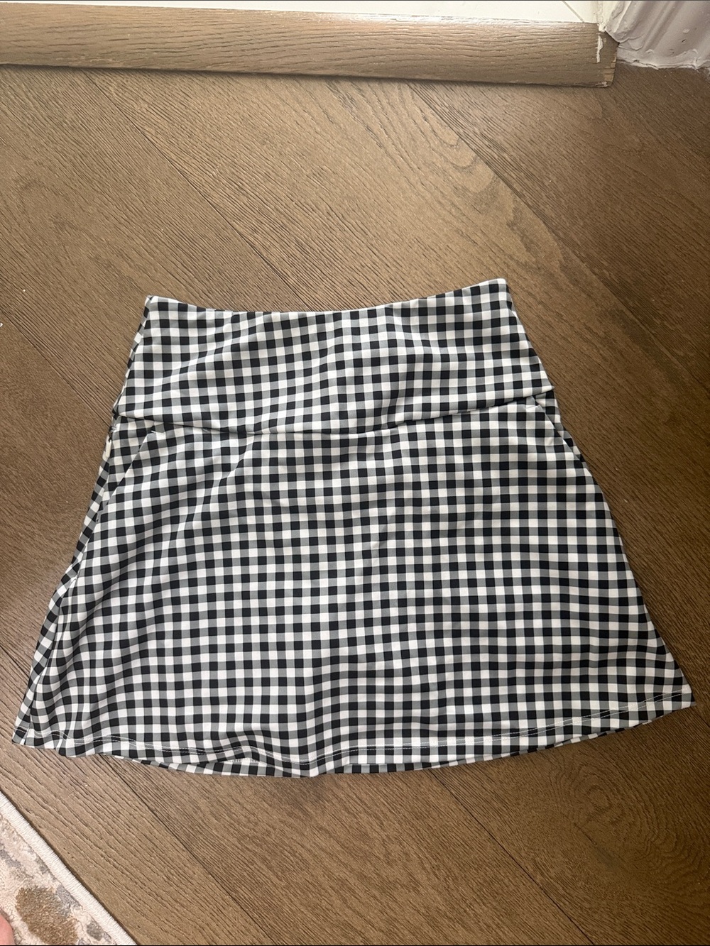 Rhône | Black & White Gingham Skater Skirt